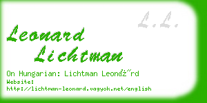 leonard lichtman business card
